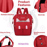 Easy to Carry Diaper Bag for Mother (Kitten Red)